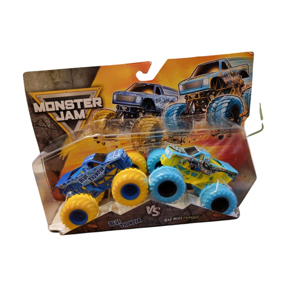 Monster Jam Blue Thunder vs Bad News Travels Fast 1:64 Die-Cast 2-Pack New‎ NIB